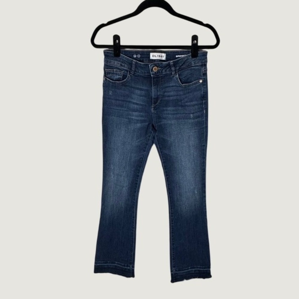 DL1961 Bridget Instasculpt Bootcut Raw Hem Jeans in Riverdale Dark Wash Sz 28